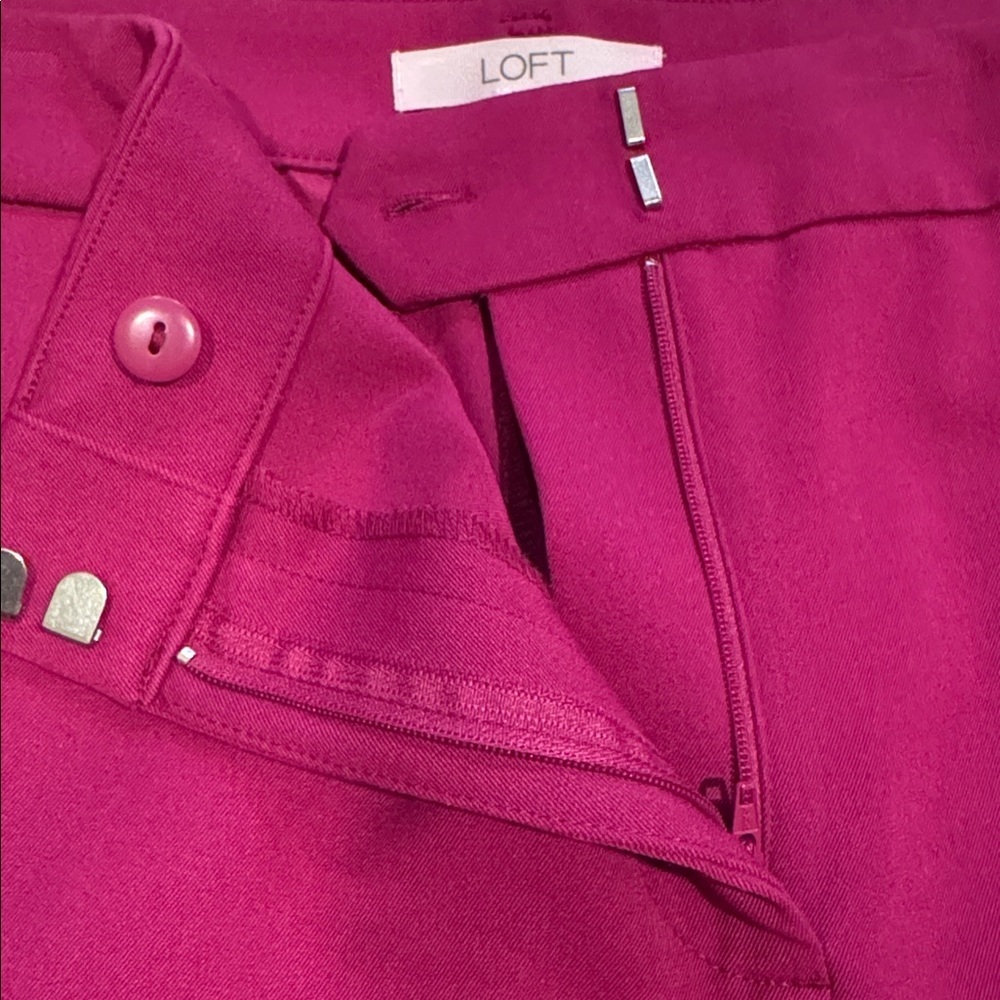 LOFT The Devlin Slim Fuchsia Dress Pants Size 14 - Picture 9 of 9